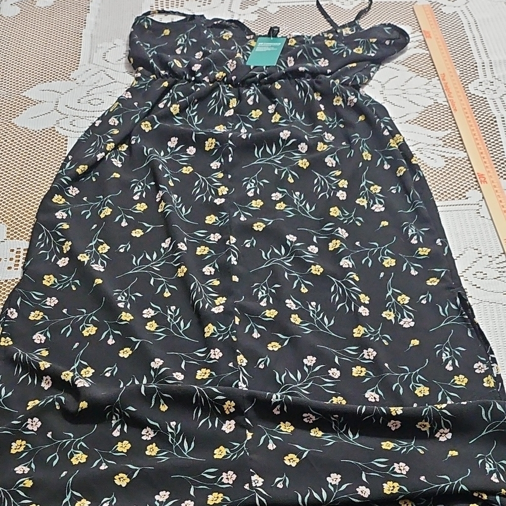 NWT Divided H&M Black Floral Maxi Dress - Picture 11 of 11